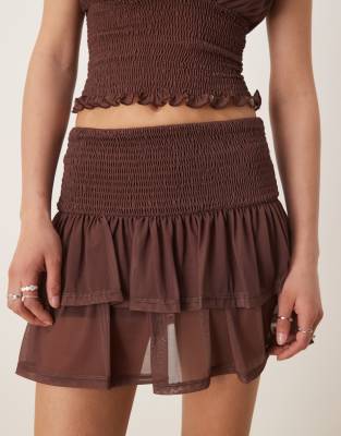 Asos Design Shirred Waist Skirt