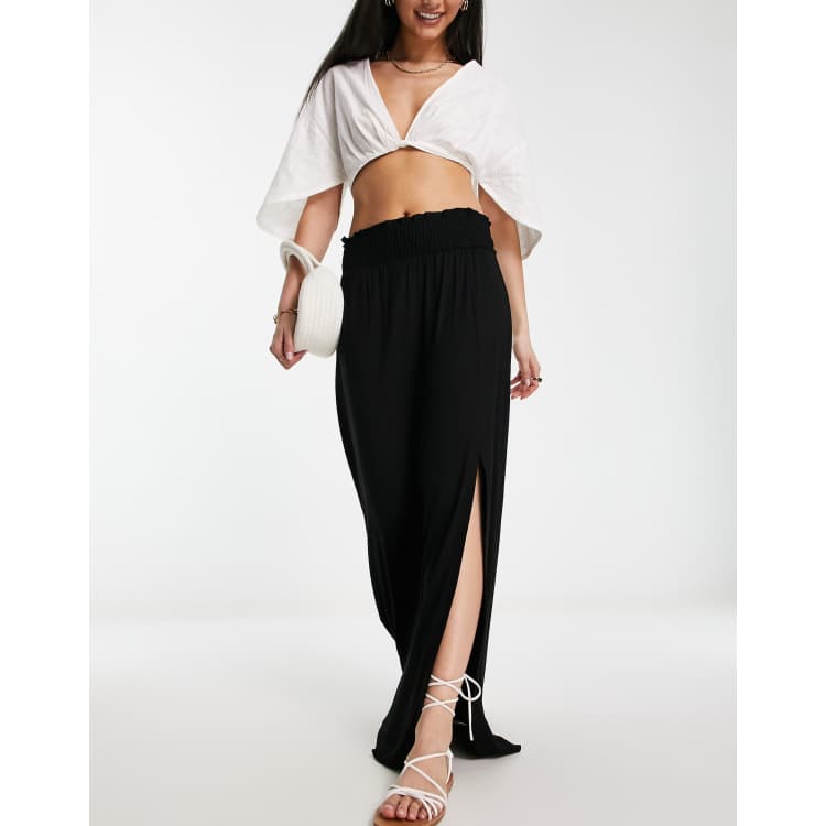 ASOS DESIGN Maternity shirred waist maxi skirt