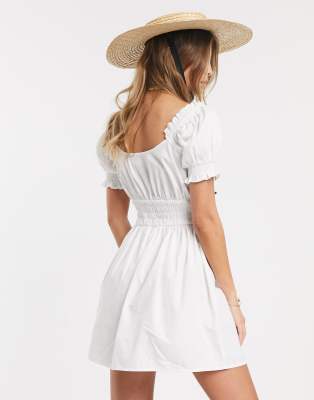 shirred smock dress