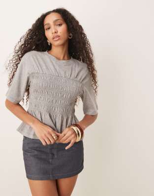 Asos Design Shirred Waist T-shirt