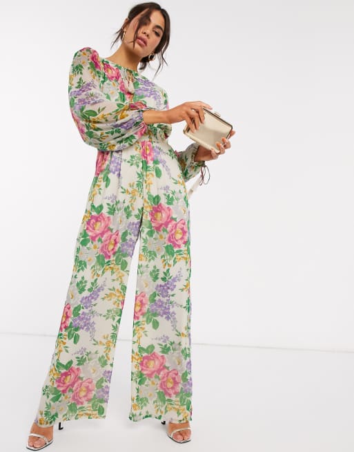 Bright floral jumpsuit hotsell