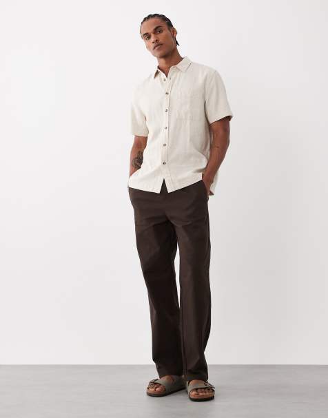 ASOS DESIGN shirt and pants linen set in beige - view 1