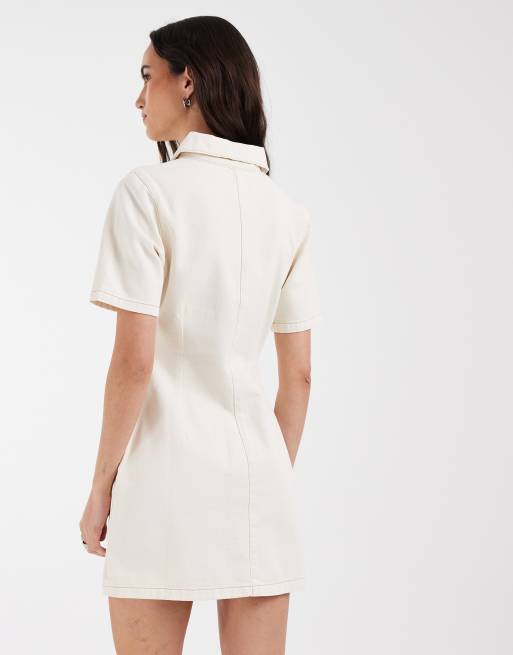 ASOS DESIGN shirt dress in ecru, 4 of 4