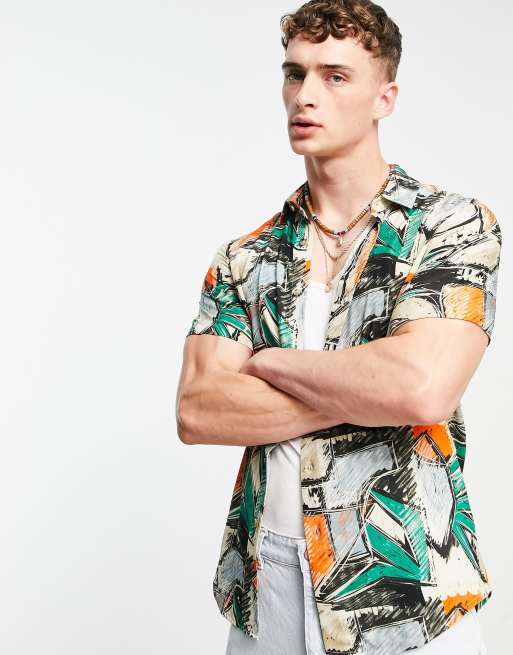 ASOS DESIGN shirt in abstract print