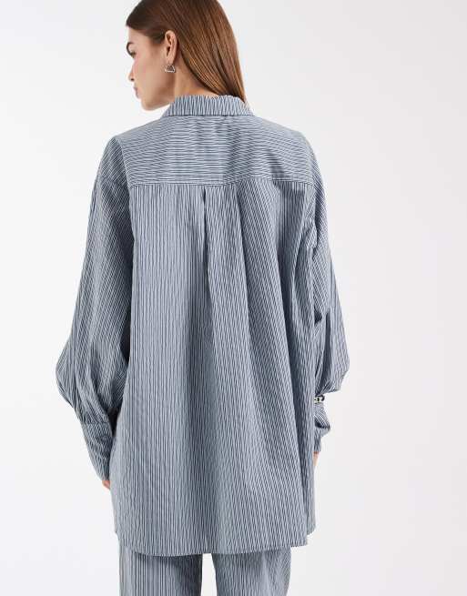 ASOS DESIGN shirt in blue stripe, 4 of 4
