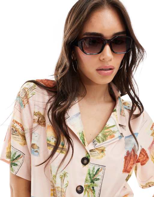 ASOS DESIGN shirt in postcard print - part of a set, 3 of 4