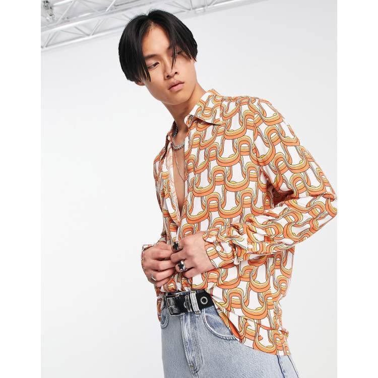 Mens retro hot sale 70's shirts