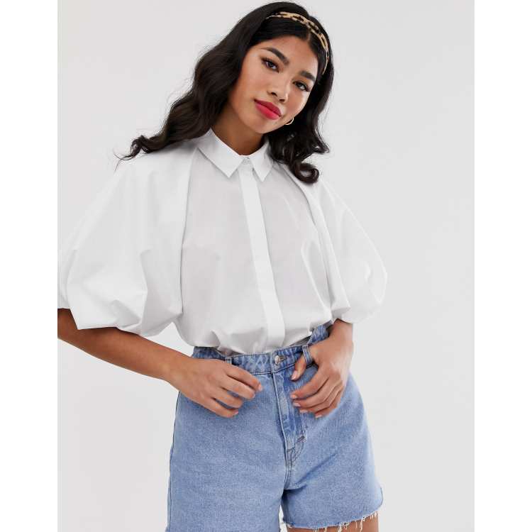 Asos puff sales sleeve shirt