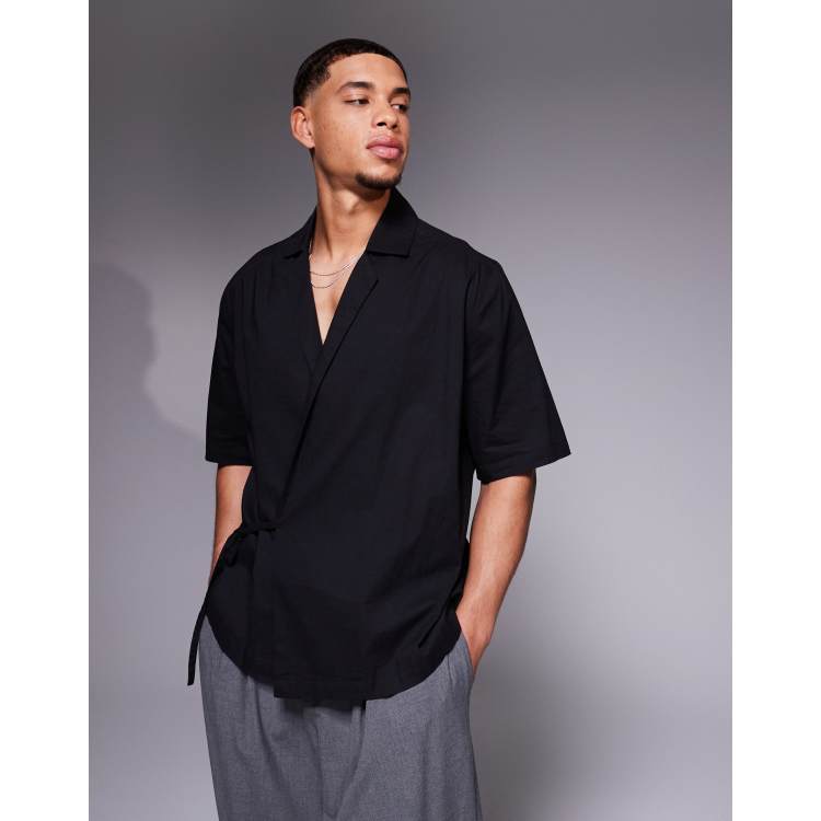 TIE.ME《 button up T-shirt-BLACK》タイミー