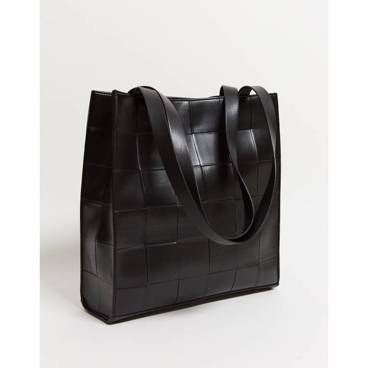 ASOS DESIGN shopper bag in black weave