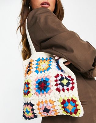 ASOS DESIGN shopper bag in crochet