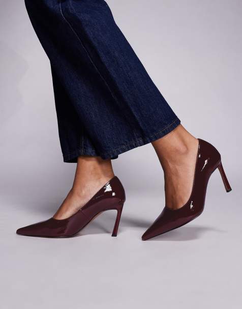 ASOS DESIGN – Shore – Ciemnoczerwone czółenka na średnim obcasie - view 1