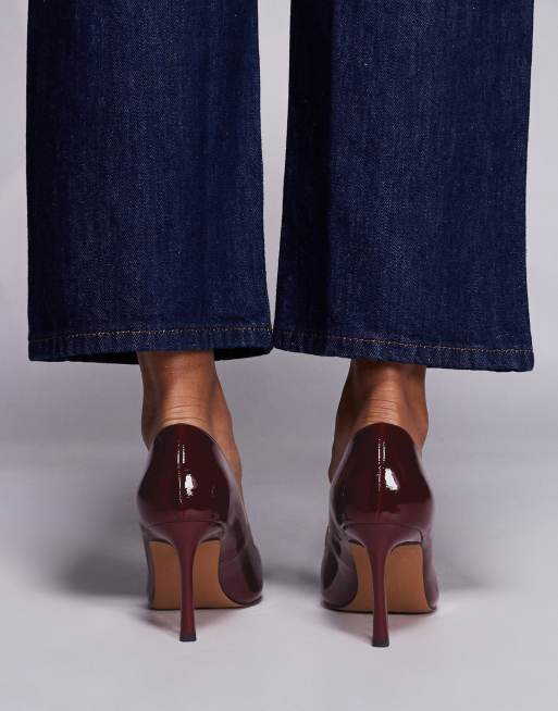 ASOS DESIGN – Shore – Ciemnoczerwone czółenka na średnim obcasie, 4 z 4