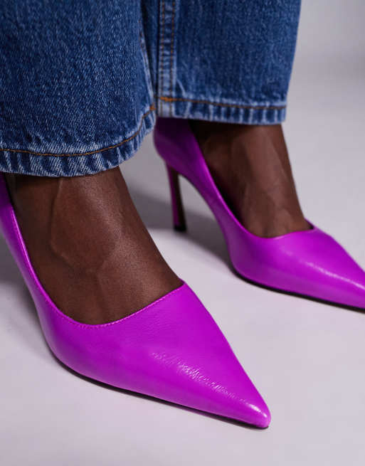 ASOS DESIGN – Shore – Jaskrawofioletowe czółenka na średnim obcasie, 2 z 4