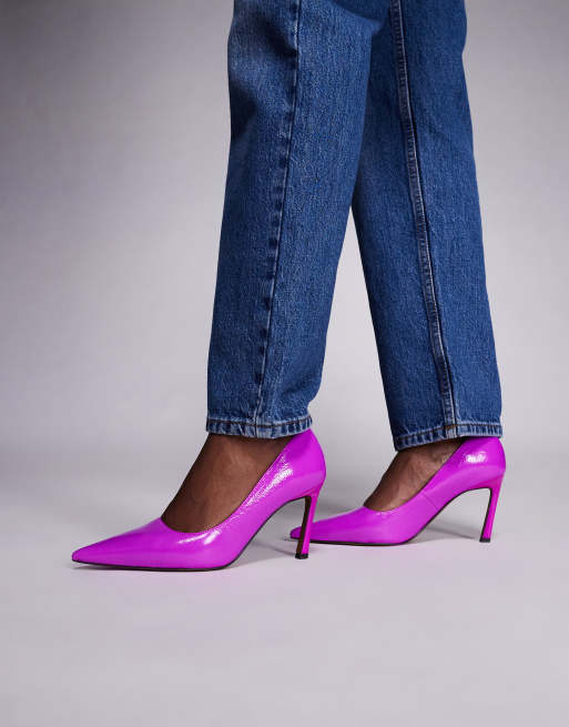 ASOS DESIGN – Shore – Jaskrawofioletowe czółenka na średnim obcasie, 3 z 4