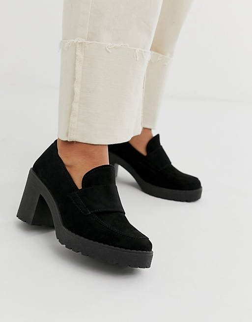 ASOS DESIGN Shores chunky mid-heels in black