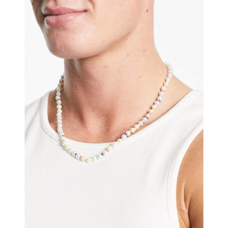 Pearl necklace mens asos clearance
