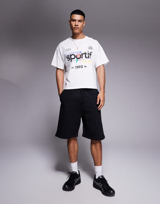 ASOS DESIGN - Short à capuche oversize en tissu épais 400 g/m² de qualité supérieure - Noir