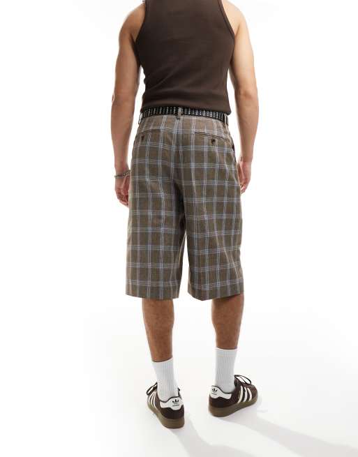 ASOS DESIGN - Short à carreaux long et élégant - Marron, 3 de 5