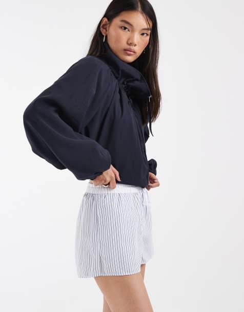 ASOS DESIGN short à enfiler à rayures bleues - view 1