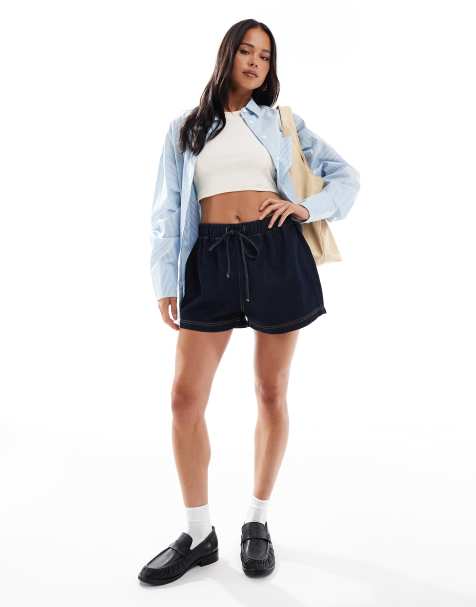 ASOS DESIGN - Short à enfiler en denim façon jogger - Délavage brut - view 1