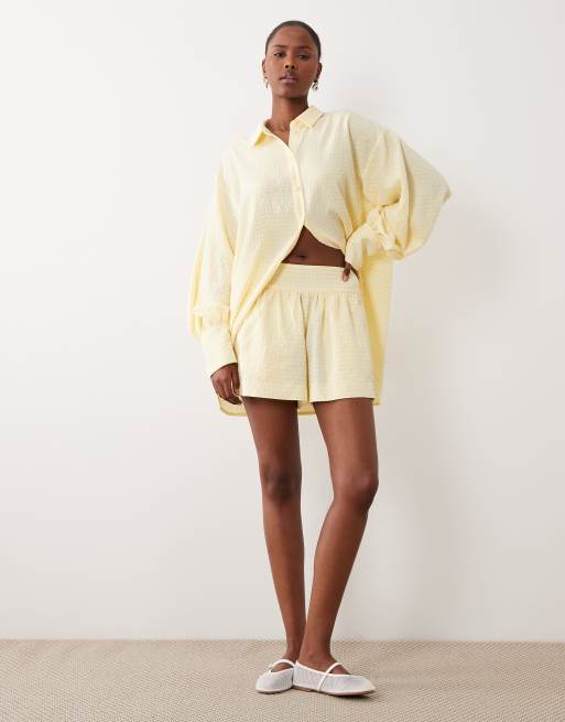 ASOS DESIGN - Short à enfiler motif vichy - Jaune, 2 de 5