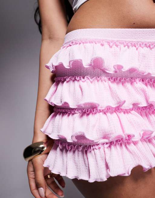 ASOS DESIGN - Short à volants - Rose clair, 5 de 5