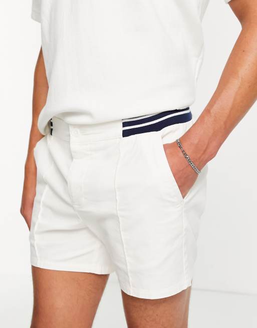 ASOS DESIGN - Short ajusté à nervures et taille contrastante