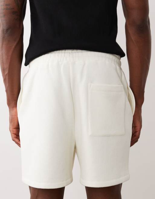 ASOS DESIGN - Short ample en jersey piqué - Crème, 5 de 5