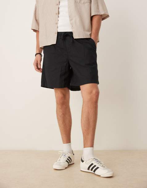 ASOS DESIGN - Short ample en lin mélangé - Noir - view 1