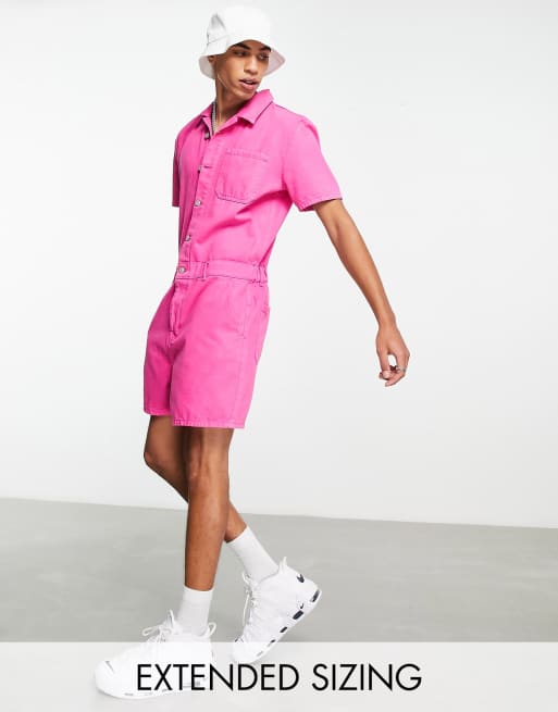 ASOS DESIGN short boilersuit in pink