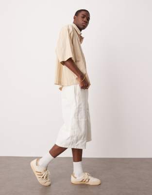 ASOS DESIGN - Short cargo long à enfiler - Blanc - view 1