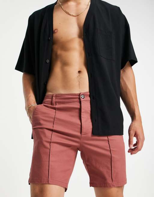 ASOS DESIGN - Short chino ajusté à nervures - Rouille