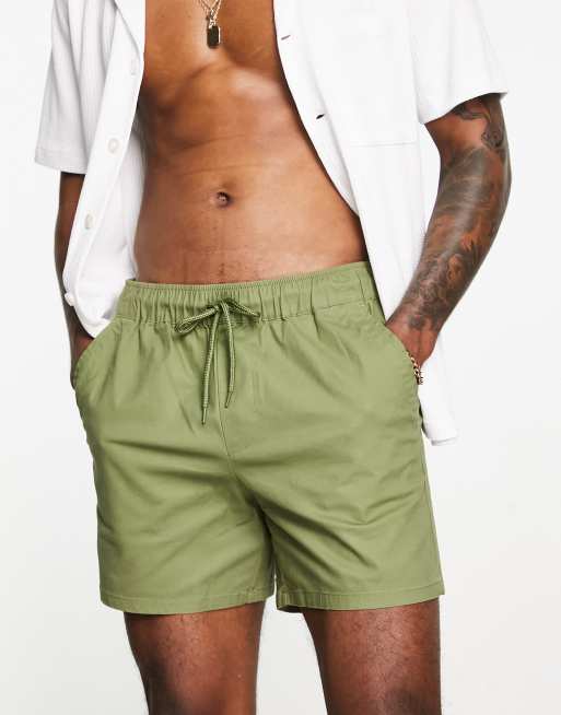 ASOS DESIGN - Short chino court coupe slim - Kaki foncé, 4 de 4