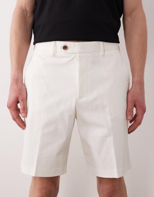 ASOS DESIGN - Short chino habillé coupe classique en coton majoritaire - Blanc, 5 de 5