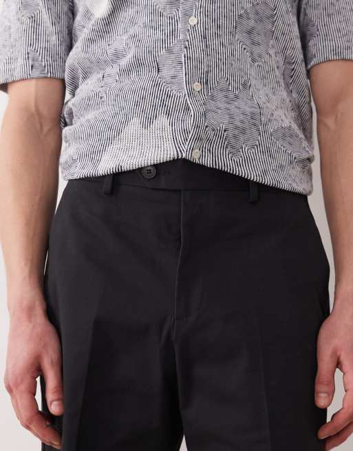 ASOS DESIGN - Short chino habillé coupe classique en coton majoritaire - Noir, 4 de 5