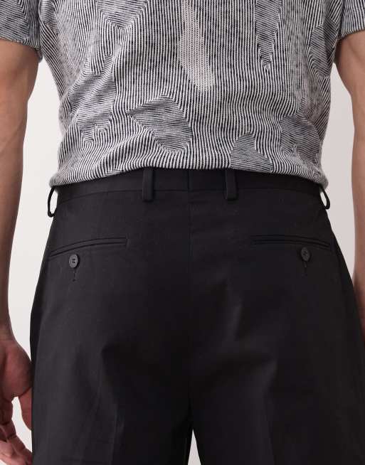 ASOS DESIGN - Short chino habillé coupe classique en coton majoritaire - Noir, 5 de 5