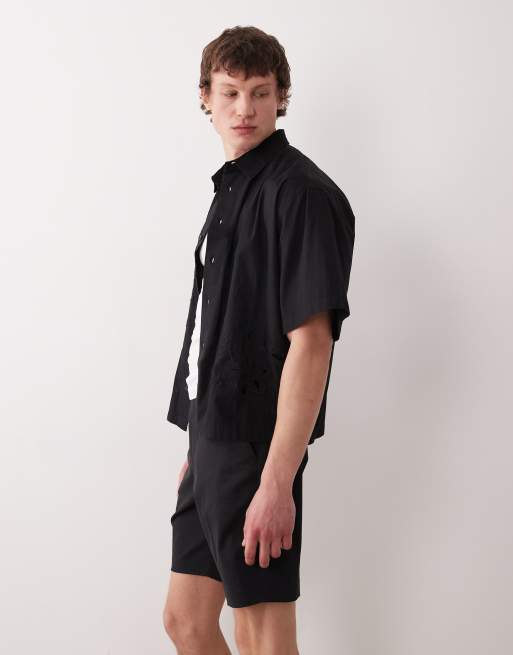 ASOS DESIGN - Short chino habillé coupe slim en coton majoritaire - Noir, 3 de 5