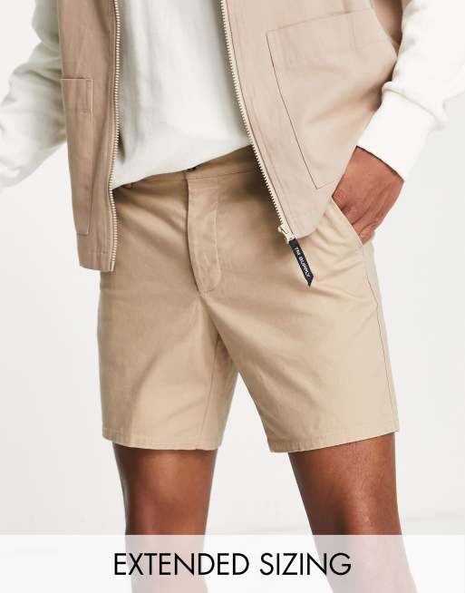 ASOS DESIGN - Short chino mi-long coupe ajustée - Beige  
