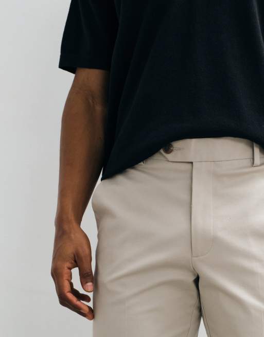 ASOS DESIGN - Short chino slim habillé en coton majoritaire - Taupe, 2 de 5