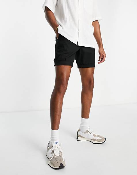 Homme Vêtements Shorts Shorts habillés et chino Pantalon fuselé en similicuir délavé avec fermeture éclair ASOS pour homme en coloris Noir 