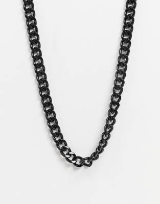 Asos Design Short Chunky Chain In Black