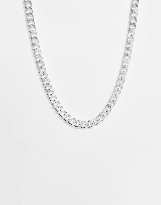 ASOS DESIGN short chunky chain in silver tone