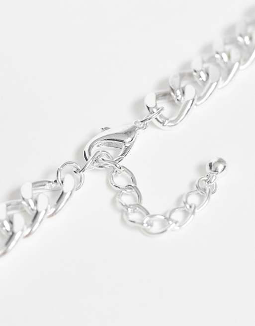 ASOS DESIGN short chunky chain in silver tone