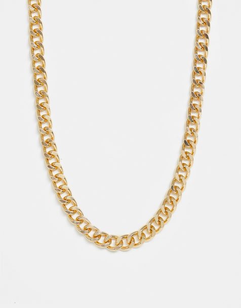 ASOS DESIGN short chunky chain necklace in gold tone - view 1