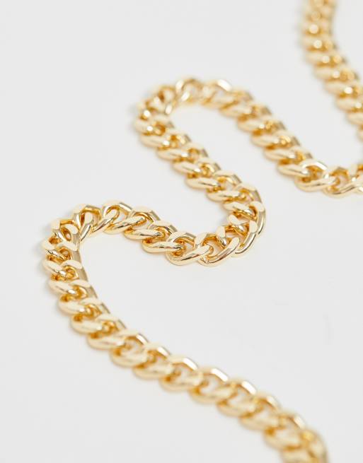 ASOS DESIGN short chunky chain necklace in gold tone , 2 of 4