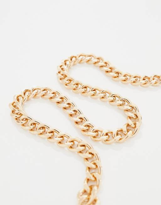 ASOS DESIGN short chunky chain necklace in gold tone 