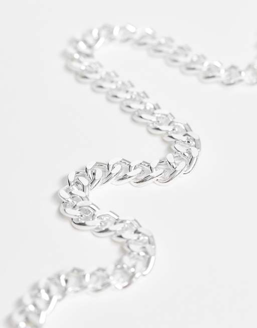 ASOS DESIGN short chunky chain necklace in silver tone , 2 of 4