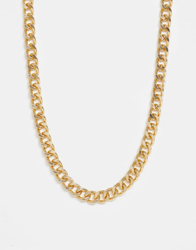 ASOS DESIGN short chunky neck chain in gold tone