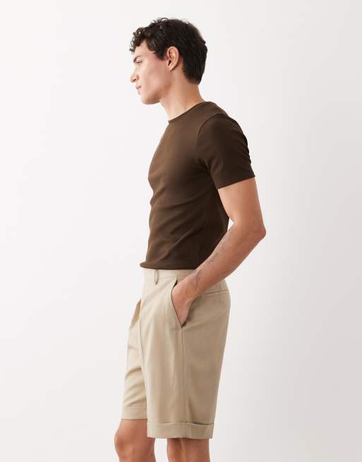 ASOS DESIGN - Short coupe classique en 100% laine de qualité supérieure - Taupe, 3 de 5